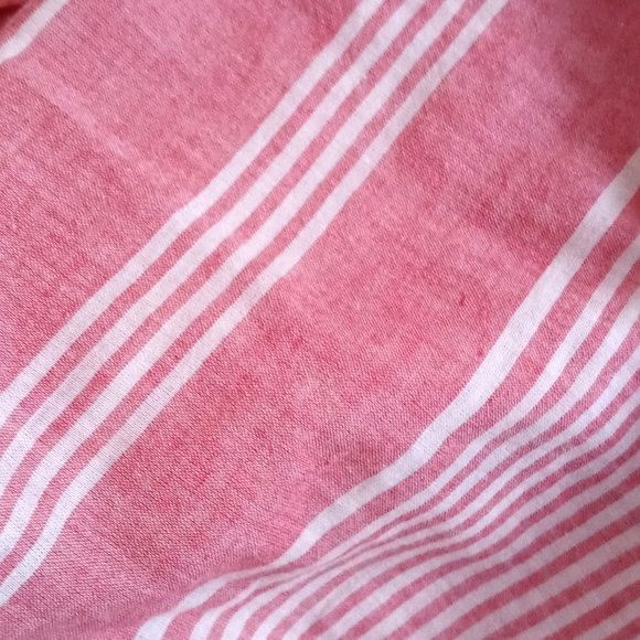 Lilies Closet Women's Lightweight Red White Stripe Long Sleeve Button Down Top M - Picture 4 of 9